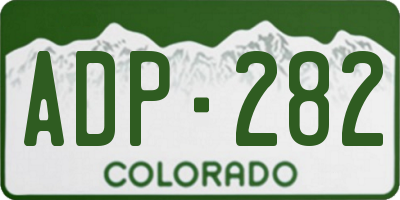 CO license plate ADP282