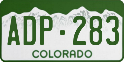 CO license plate ADP283