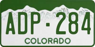 CO license plate ADP284