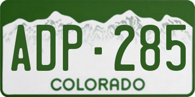 CO license plate ADP285