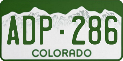 CO license plate ADP286