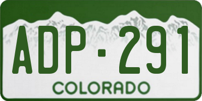 CO license plate ADP291