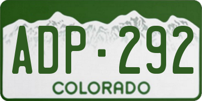 CO license plate ADP292