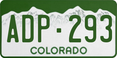 CO license plate ADP293