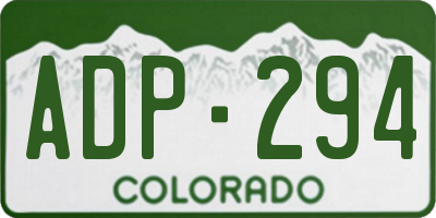 CO license plate ADP294