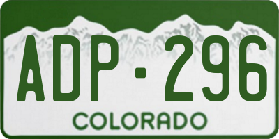 CO license plate ADP296