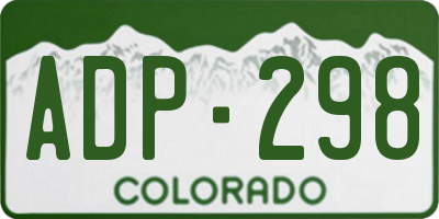 CO license plate ADP298