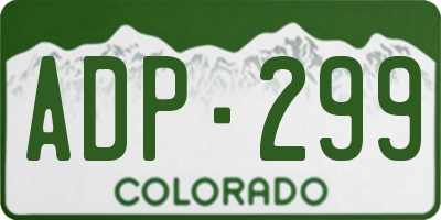 CO license plate ADP299