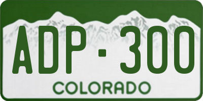 CO license plate ADP300