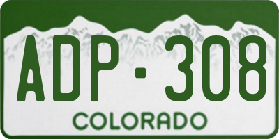 CO license plate ADP308