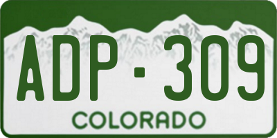 CO license plate ADP309