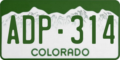 CO license plate ADP314