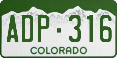 CO license plate ADP316