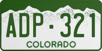 CO license plate ADP321