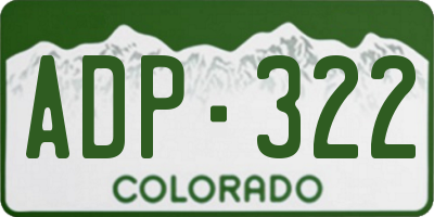 CO license plate ADP322