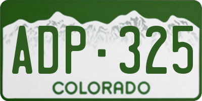 CO license plate ADP325