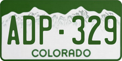 CO license plate ADP329
