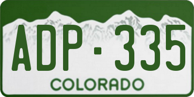 CO license plate ADP335