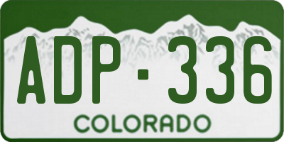 CO license plate ADP336