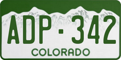 CO license plate ADP342