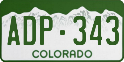 CO license plate ADP343
