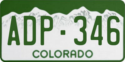 CO license plate ADP346