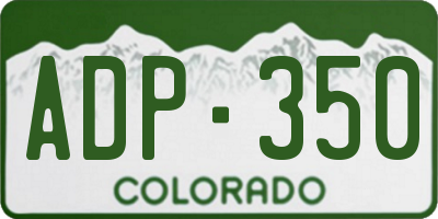 CO license plate ADP350