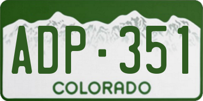 CO license plate ADP351