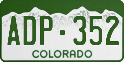 CO license plate ADP352