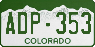 CO license plate ADP353