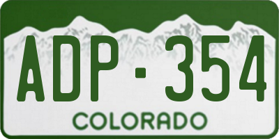 CO license plate ADP354