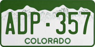 CO license plate ADP357