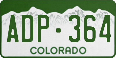 CO license plate ADP364