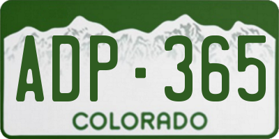 CO license plate ADP365