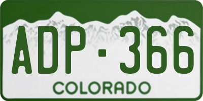 CO license plate ADP366