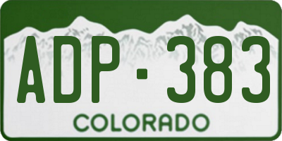 CO license plate ADP383