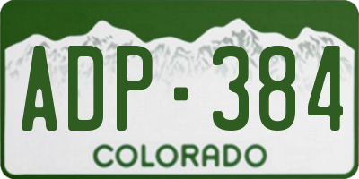 CO license plate ADP384