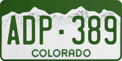 CO license plate ADP389