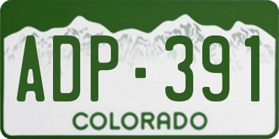 CO license plate ADP391