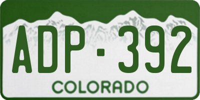 CO license plate ADP392
