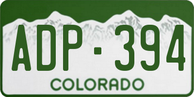 CO license plate ADP394