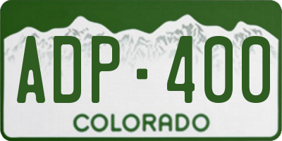 CO license plate ADP400