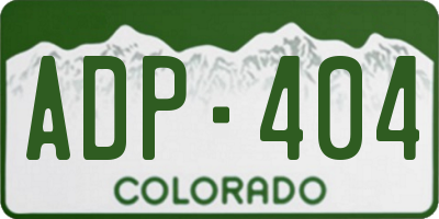 CO license plate ADP404