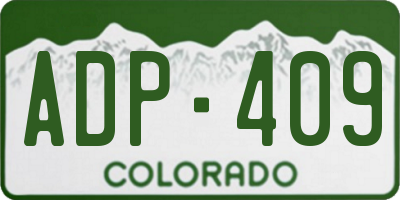 CO license plate ADP409