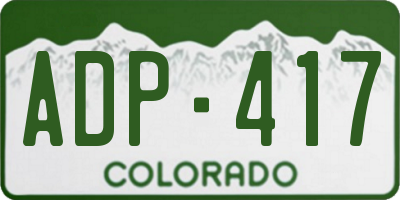 CO license plate ADP417