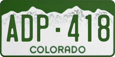 CO license plate ADP418