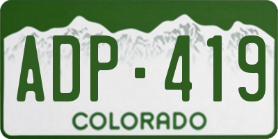 CO license plate ADP419