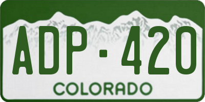 CO license plate ADP420