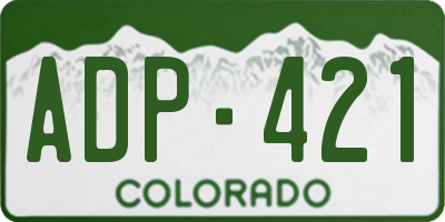 CO license plate ADP421