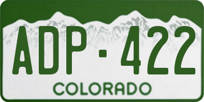 CO license plate ADP422